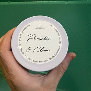 NWT Pumpkin & Clove Wood Wick Soy Wax Candle - 6 oz. Made in Maine